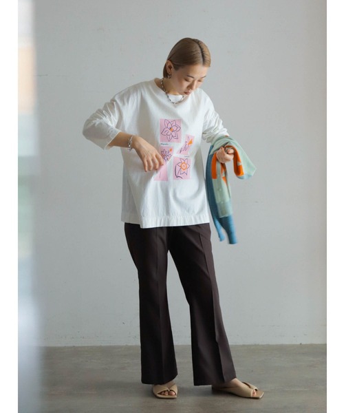 FIL DE FER（フィルデフェール） tシャツ スプリングフラワープリント