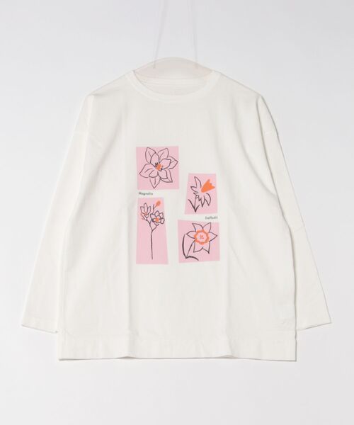 tシャツ スプリングフラワープリント　ロンTEE レディース FIL DE FER tシャツ スプリングフラワープリント ロンTEE