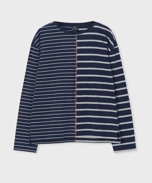 tシャツ ウィメンズ リラックス ボーダー 長袖Tシャツ / 155410 J368 レディース