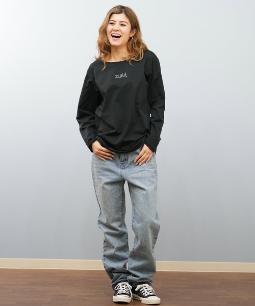 tシャツ X-GIRL/エックスガール 水陸両用 UVケア ロンT 155251013004 レディース X-GIRL/エックスガール 水陸両用 UVケア ロンT 155251013004（T