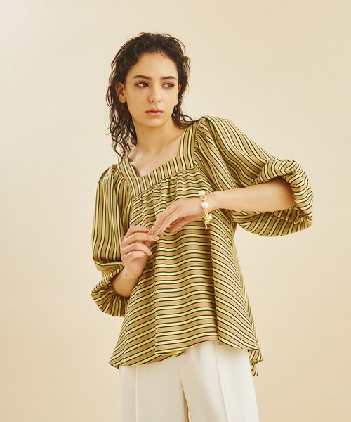 「GRACE CONTINENTAL」 7分袖カットソー 36 イエロー レディース GRACE CONTINENTAL 「GRACE CONTINENTAL」 7分袖ブラウス 36