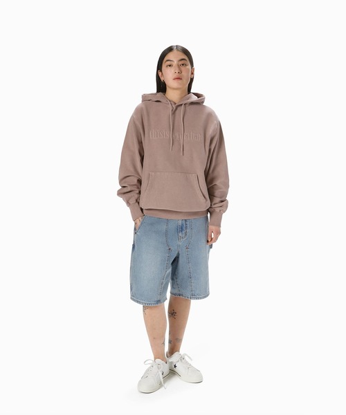 【THISISNEVERTHAT】オーバーダイ刺繍パーカー パープルグレー thisisneverthat パーカー Overdyed Embroidery Hoodie メンズ