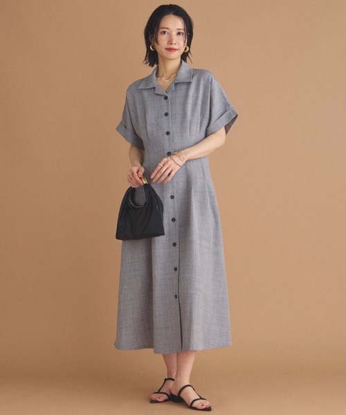 DOUX ARCHIVES シャツワンピース 「新色追加」タックフレアシャツ