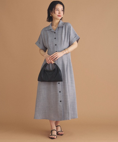 DOUX ARCHIVES シャツワンピース 「新色追加」タックフレアシャツ