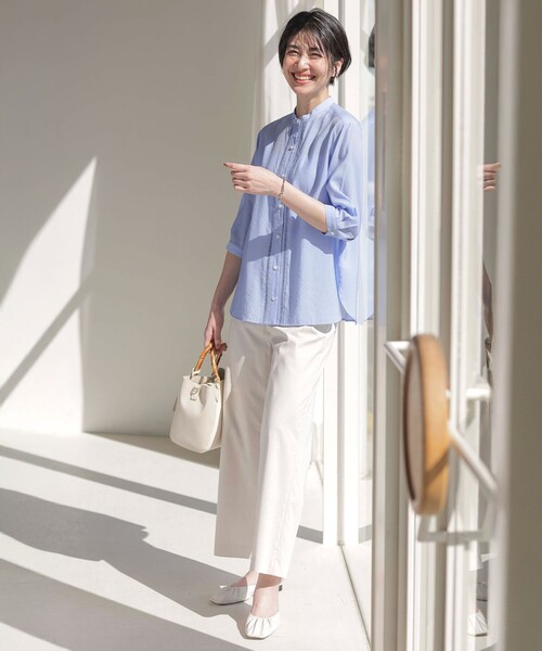 リネンシャツ ブラウス シャツ 「WEB限定カラーあり・洗える」Sheer
