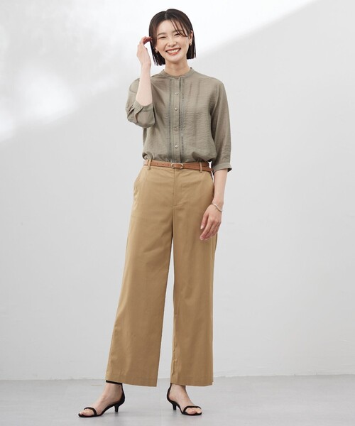 リネンシャツ ブラウス シャツ 「WEB限定カラーあり・洗える」Sheer