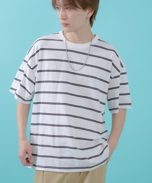 新品タグ付インポートロッサ 半袖Tシャツ 42 ボーダー improves（インプローブス） tシャツ マルチボーダー 半袖Tシャツ