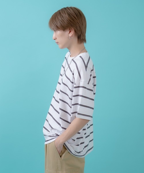 improves（インプローブス） tシャツ マルチボーダー 半袖Tシャツ