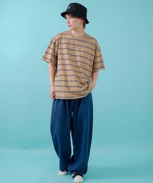 improves（インプローブス） tシャツ マルチボーダー 半袖Tシャツ