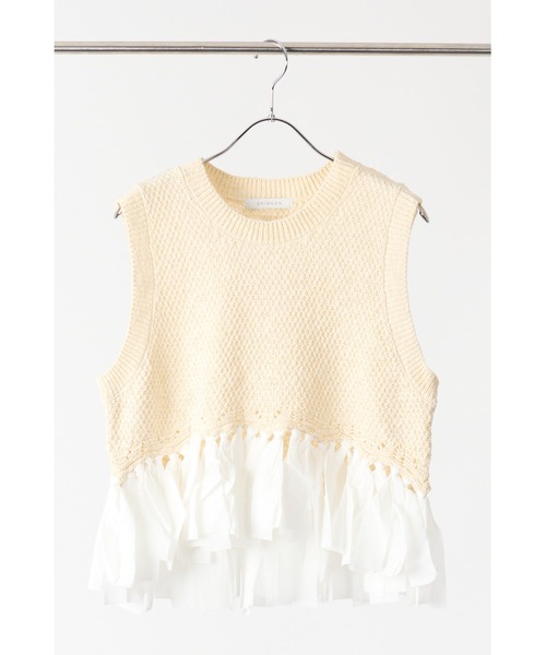 ベスト ジレ CHIGNON ドッキングニットベスト レディース メンズ CHIGNON ベスト ジレ ドッキングニットベスト レディース メンズ