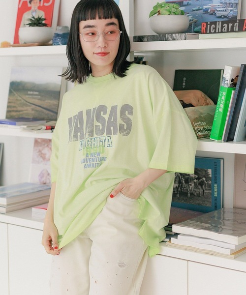 ニコアンド 新品フェードロゴチュニックTシャツ セール】フェードロゴチュニックTシャツ（Tシャツ/カットソー