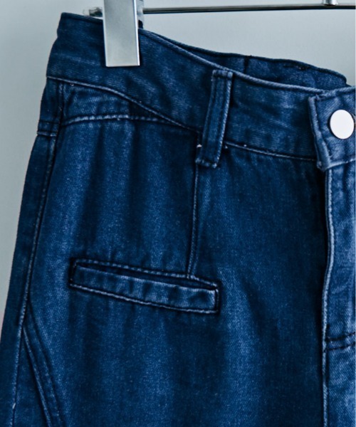 ジーンズ デニム デニムパンツ バック リボン ハイウエスト