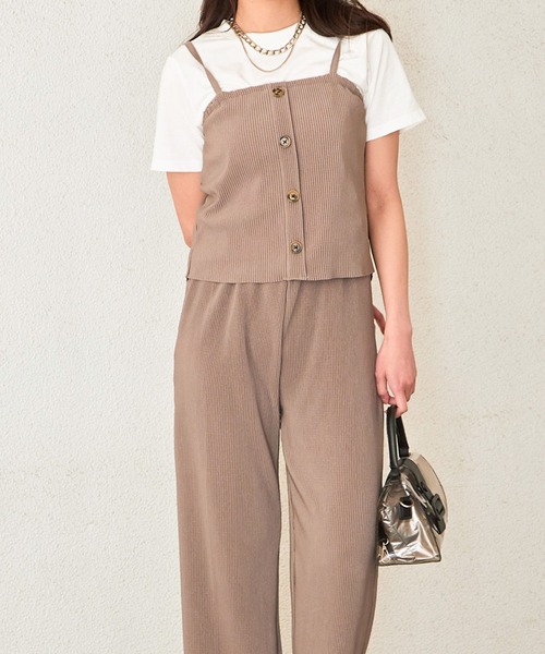 tシャツ 「上下セット」レディース プリーツビスチェ＆パンツ