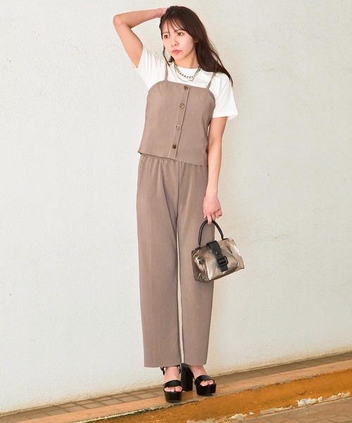 tシャツ 「上下セット」レディース プリーツビスチェ＆パンツ