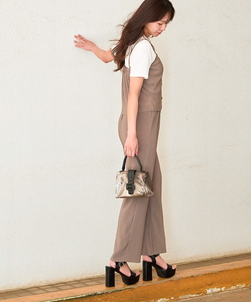 tシャツ 「上下セット」レディース プリーツビスチェ＆パンツ