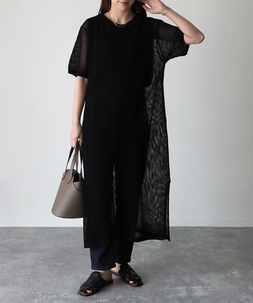 「Riberry」 ニットワンピース MEDIUM ブラック レディース_画像2