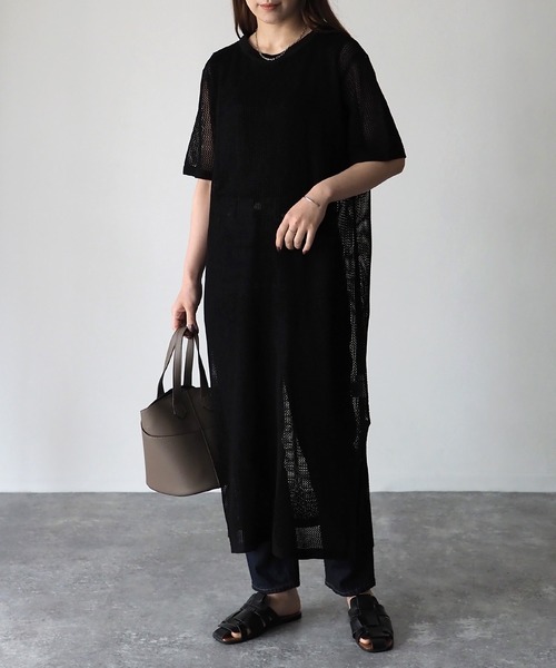 「Riberry」 ニットワンピース MEDIUM ブラック レディース_画像3