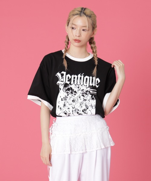 tシャツ VENTIQUE/ベンティーク/トリムTee レディース メンズ