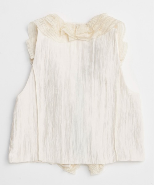 ベスト ジレ Washer Ruffle Tops/ワッシャーフリルトップス「MAISON SPECIAL/メゾンスペシャル」 レディース MAISON SPECIAL ベスト ジレ Washer Ruffle Tops/ワッシャー