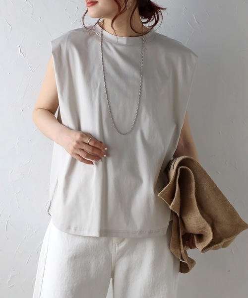トップス noa ＆HALF 「＆HALF」 「noa-ge」ノースリーブトップス M ネイビー