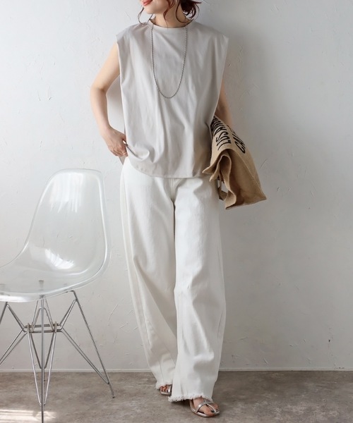 ARCHIVIO ノースリーブ ホワイト/ネイビー　サイズ36 7DAYS LOOKS】ノースリーブ【SALE】 TC7353 :レディース トップス