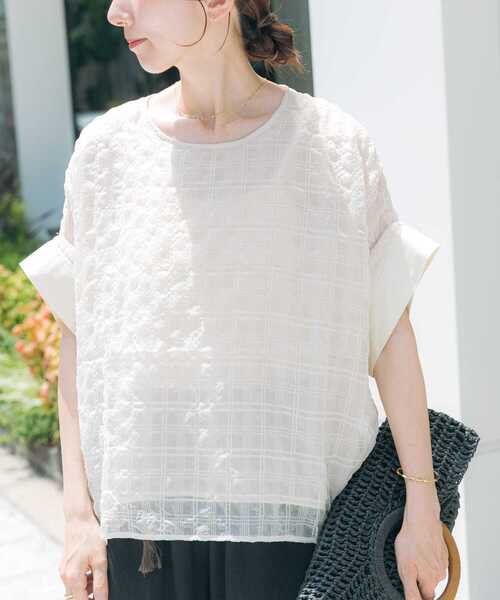 ITEMS URBANRESEARCH ブラウス シャツ シアーチェックレイヤード
