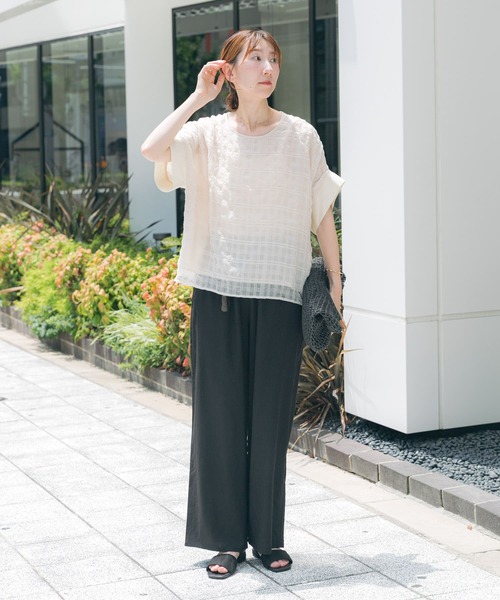 ITEMS URBANRESEARCH ブラウス シャツ シアーチェックレイヤード