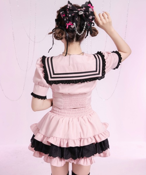 Diable baiser（ディアブルベーゼ） ブラウス シャツ 夏 半袖 フリル