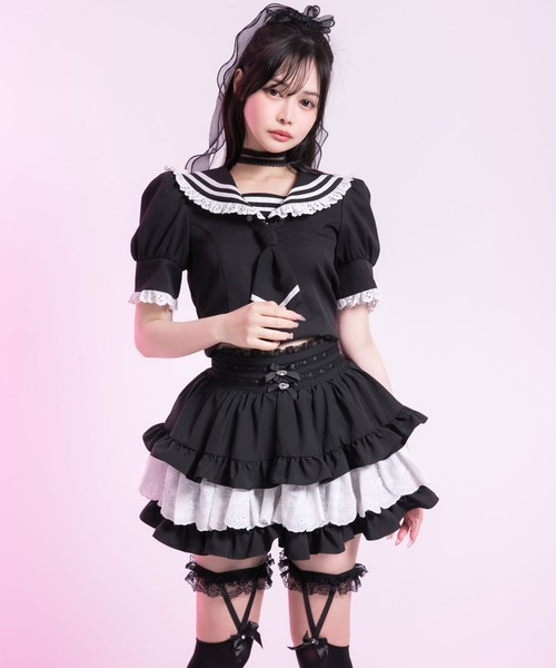 Diable baiser（ディアブルベーゼ） ブラウス シャツ フリルセーラー