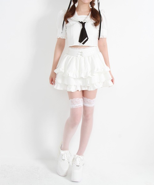 Diable baiser（ディアブルベーゼ） ブラウス シャツ 夏 半袖 フリル