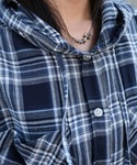 ブラウス シャツ 半袖 WEGO/フードチェッ...の詳細画像4