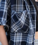 ブラウス シャツ 半袖 WEGO/フードチェッ...の詳細画像5