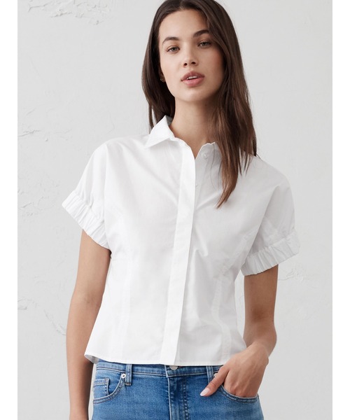 「BANANA REPUBLIC FACTORY STORE」 半袖シャツ M ホワイト レディース