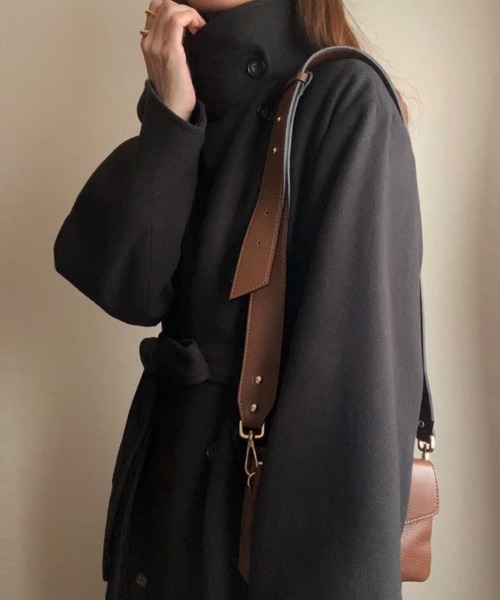 「FILLOU」 ステンカラーコート MEDIUM ブラック レディース_画像3