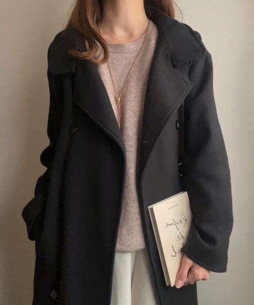 「FILLOU」 ステンカラーコート MEDIUM ブラック レディース_画像5