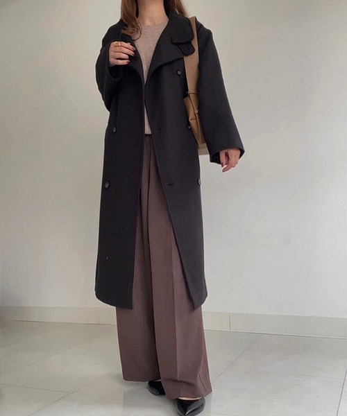 「FILLOU」 ステンカラーコート MEDIUM ブラック レディース_画像7