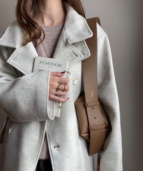 「FILLOU」 ステンカラーコート MEDIUM ブラック レディース_画像8