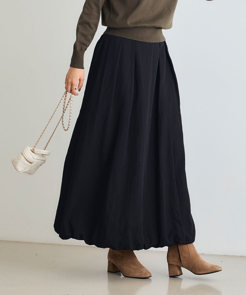 ✨新品タグ付き✨ CLOTH&CROSS 24年バルーンスカート ブラック CROSS FUNCTION（クロスファンクション） スカート 「UV/撥水」エブ楽