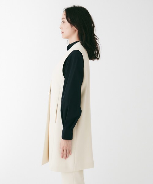 UNTITLED ベスト ジレ ダブルクロスVネックベスト レディース