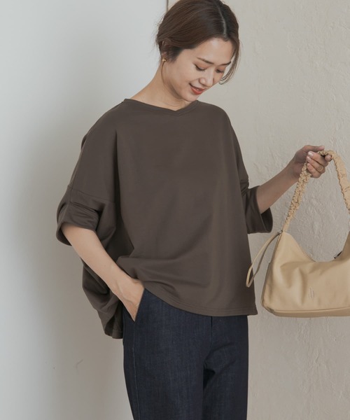 URBAN RESEARCH DOORS tシャツ 「UR GREEN」ミニ裏毛変形プル