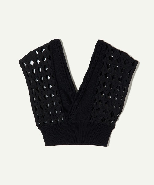 leinwande ニット ベスト leinwande（ラインヴァンド） ニットベスト FREE ブラック レディース