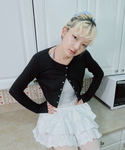 smyeon Long sleeve sheer cardigan/グレー smyeon Long sleeve sheer cardigan/グレー