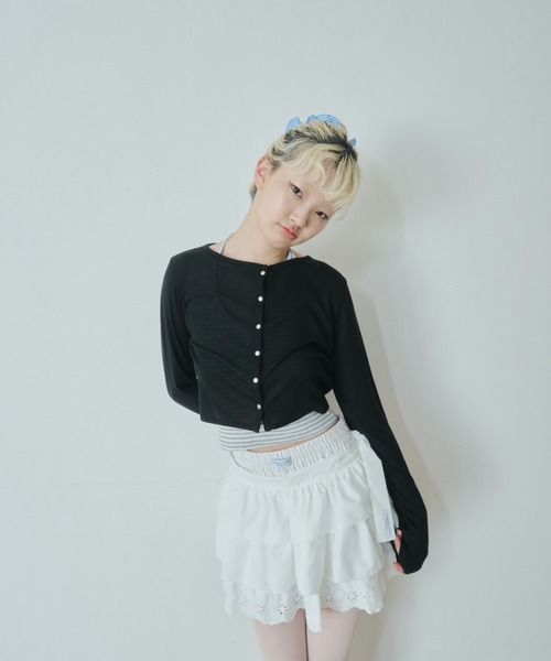 Smyeon カーディガン Long sleeve sheer cardigan/ロング