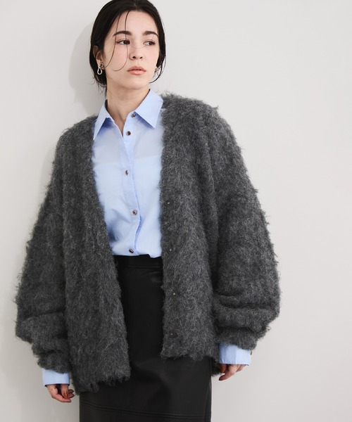 LE CERCLE par rope' カーディガン アルパカタッチヤーンカーディガン