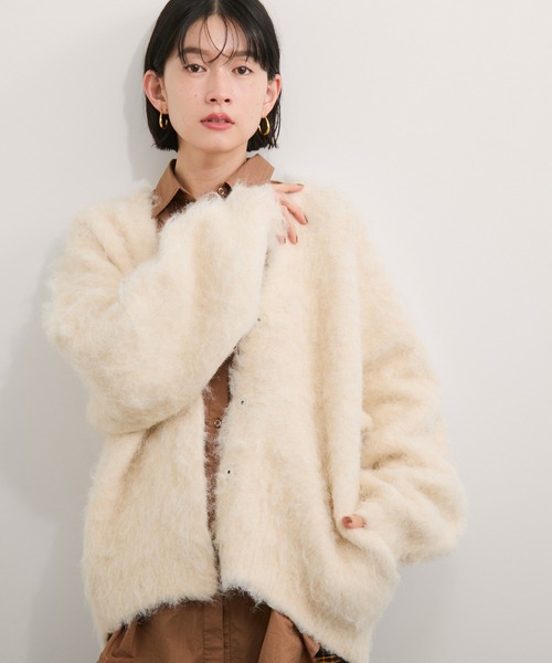 LE CERCLE par rope' カーディガン アルパカタッチヤーンカーディガン