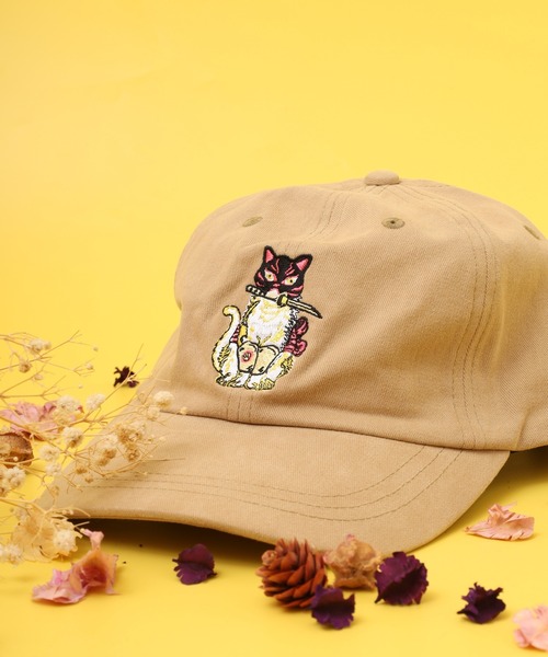 キャップ 帽子 RUBEN JANANESE CAT ジャパ猫 刺繍 6パネルキャップ レディース メンズ | Ruben | 03