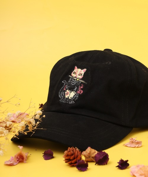 キャップ 帽子 RUBEN JANANESE CAT ジャパ猫 刺繍 6パネルキャップ レディース メンズ | Ruben