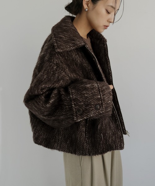 hellam（ヘラム） ブルゾン アウター シャギーショートジップブルゾン