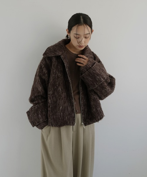 hellam（ヘラム） ブルゾン アウター シャギーショートジップブルゾン