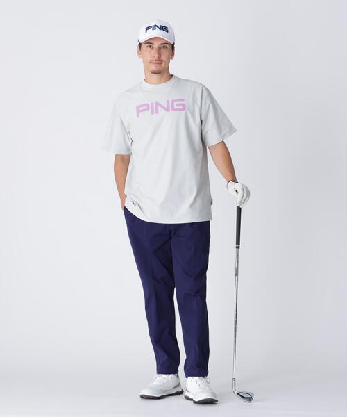 【グレー】全方向ストレッチコットンライクツイルワンタックテーパードパンツ <NATIVE> (MENS) セール】【PING APPAREL】全方向ストレッチコットンライクツイル